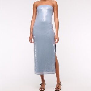 Custom Sequin Mini Dress - Light Blue